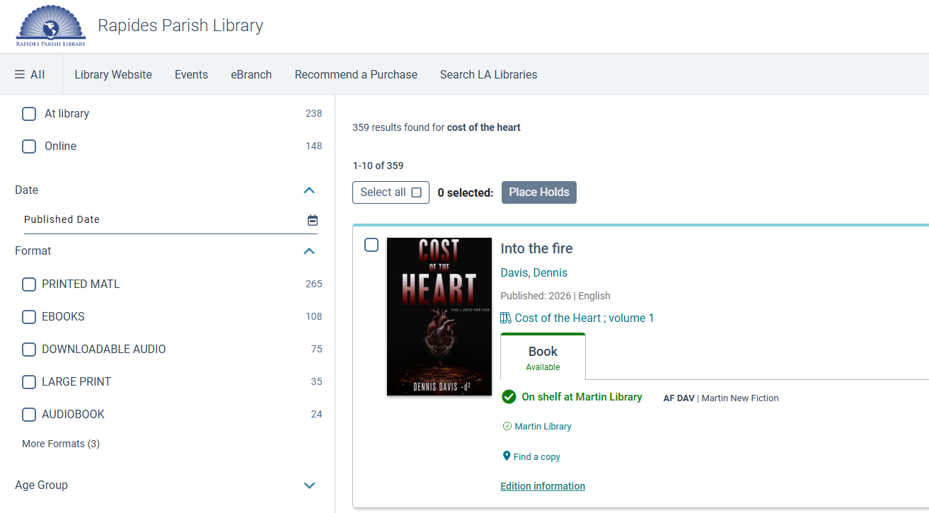 My book is in the Library! Ghost story every Friday till Halloween.
